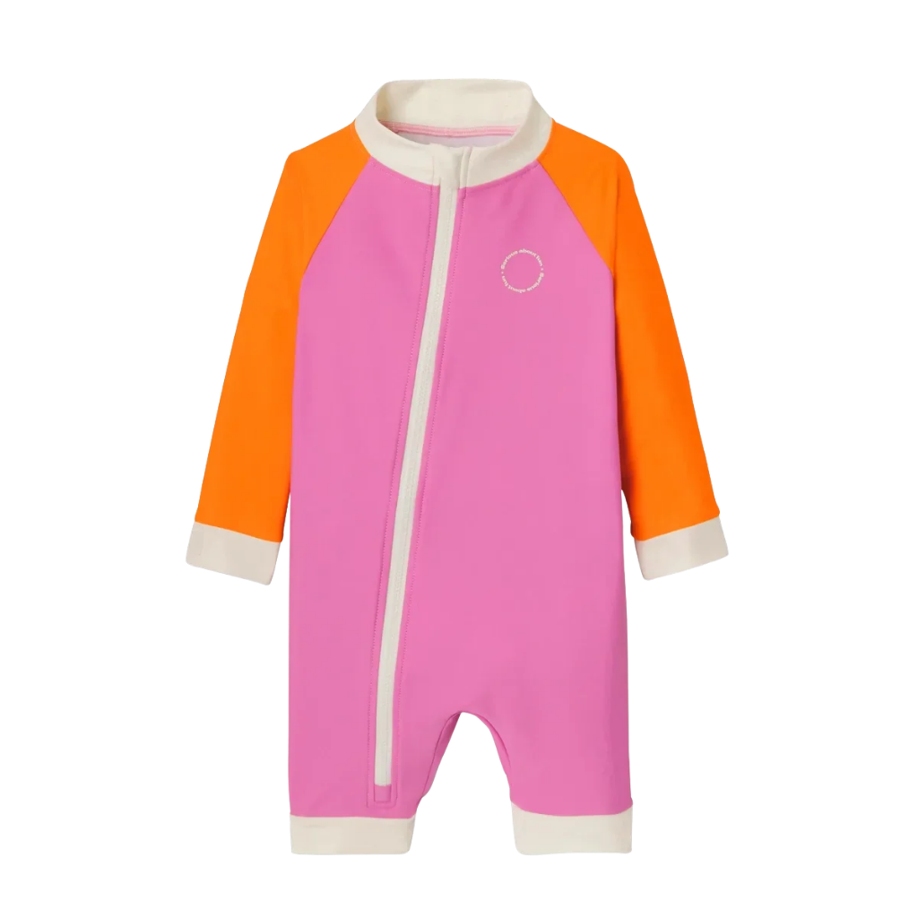 Kietla Bebekler için UV Korumalı Şortlu Mayo Pink Red